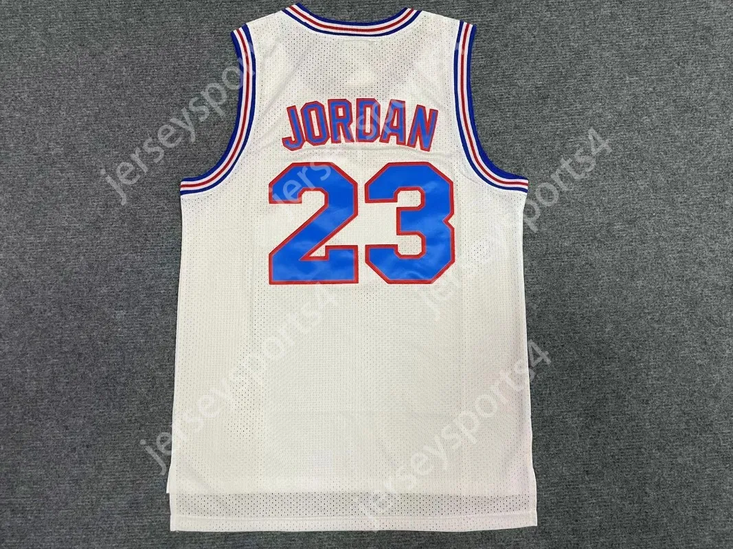 Michael MJ 23 곡 분대 공간 잼 농구 저지 영화 남자 모두 Ed White Jerseys 사이즈 S-3XL 최고 품질