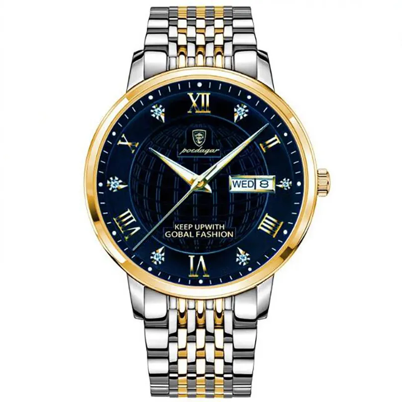 Top Fashion Luxury Męski Zegarek 43 mm Ultracien Mash Glow Watch Męski kwarcowy zegarek Wodoodporny tydzień kalendarza ze stali nierdzewnej