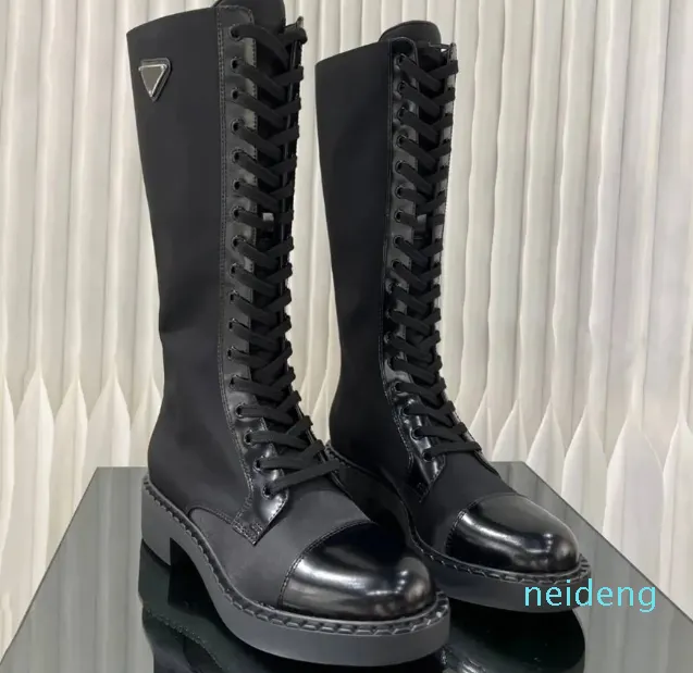 Top quality Women Boots Black Platform Shoes Over the Knee Leather Shoe Combat White Cowboy Chelsea