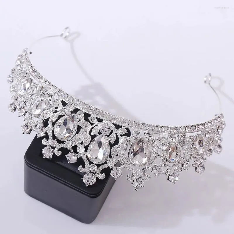 Pinzas para el cabello, coronas de lujo, accesorios de boda para mujer, Tiaras semicirculares con diamantes de imitación, diadema para fiesta y Festival, tocado de novia, joyería