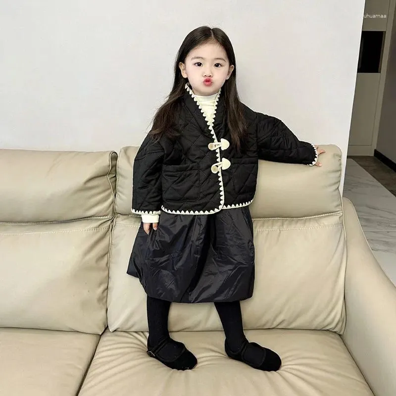 Down 2023 Kış Çocuk Giyim Kızlarının Çin Pamuk Kıyafetleri Kapitone 2-25