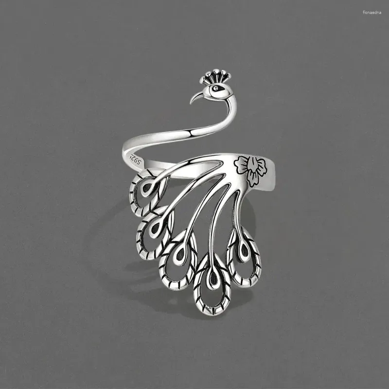 Anillos de boda coreano abierto ajustable pavo real dedo para mujeres anillo joyería regalo del día de San Valentín