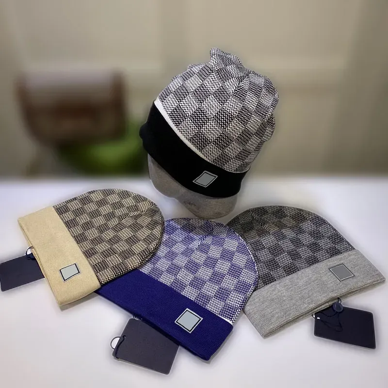 Autumn Winter Sticke Hat Cashmere Checkered Folding Fashion Hip Hop Stacked Hat Classic Isolated Outdoor Funky Winter Hat