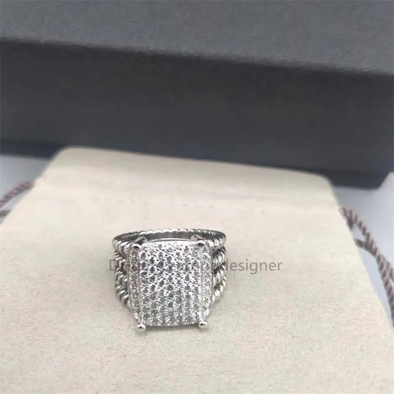 Anneaux Dy Twisted Cross Bague Femmes Petite Grande Taille 11 Mode Luxe Diamant Plaqué S925 Argent Quatre Griffes Hommes Anneaux Designer Bijoux Femme Cadeau De Mariage