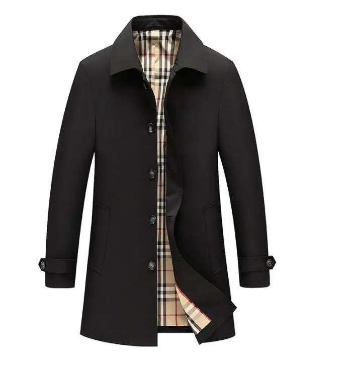 Luxury Mens Mid Length Trech Wool Trench Coat Men With British Style