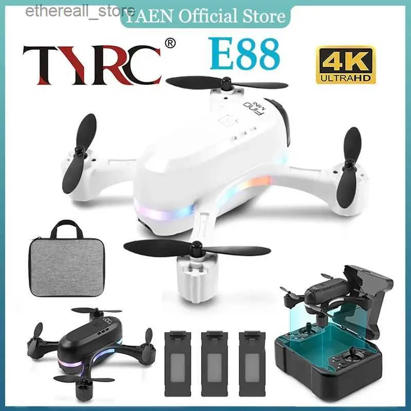 DRONES TYRC XK E88 MINI -DRONE 4K 1080p広角HDカメラ折りたたみ折りたたみrcヘリコプターwifi fpv heightギフトおもちゃQ231108