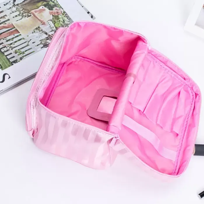 Portable foldable large-capacity lady cosmetic bag jewelry storage travel toiletry