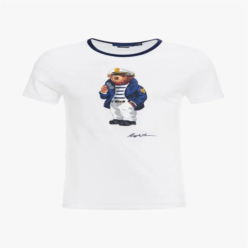 Amerikaanse maat Polo's Bear shirt heren Martini Bear tshirt USA Korte mouw standaard EU UK shirts Hockey Captain Navy Blue235i