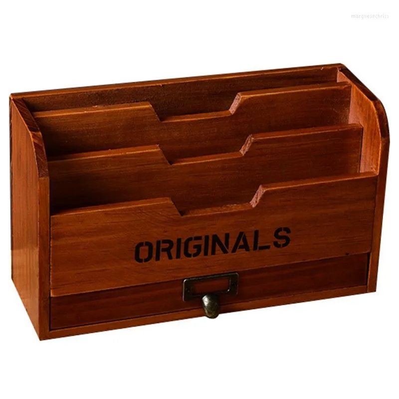 Smyckespåsar Retro Style Drawer trälåda Makeup Organiser Case Storage Holder Desktop Rack