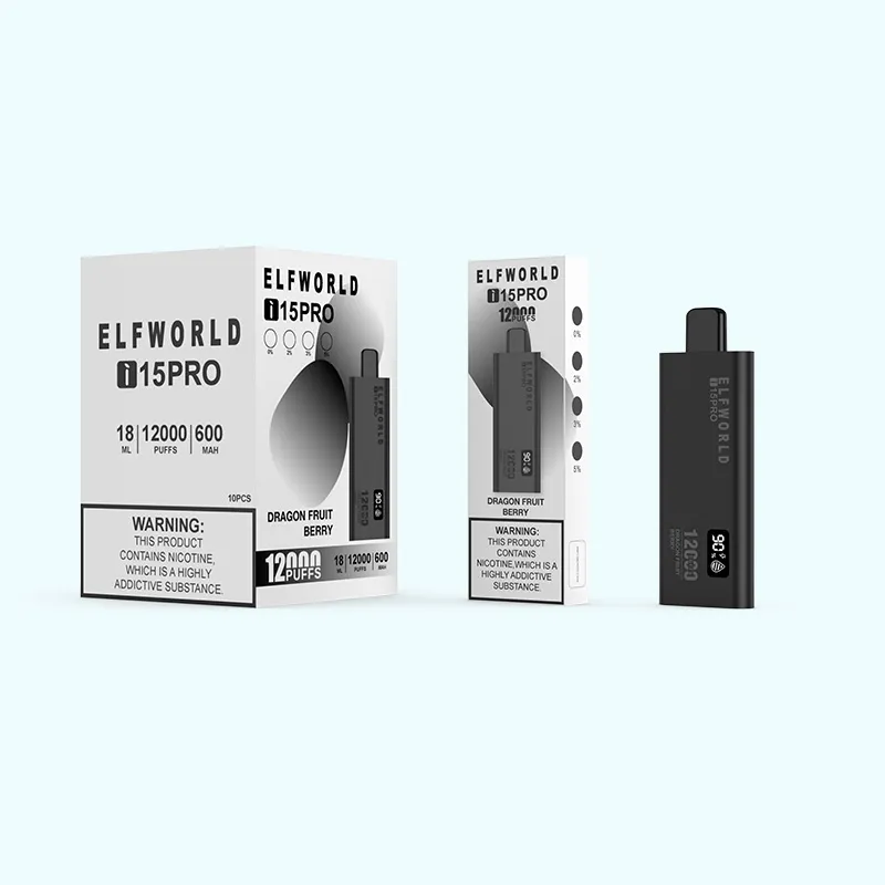 Original Elfworld Tornado 9000 E Cigarettes Kit 12000 Puff Disposable Vape Vaporizers Mesh Coil Rechargeble Pen Pod