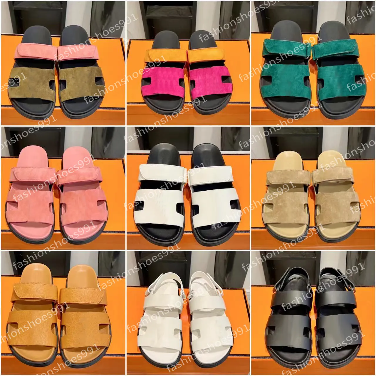 Designer Sandaler Platform Slides Women Sandale Men tofflor Skor Botten päls flip flops Summer Casual Sandal Real Leather Top Quality With Box 10A