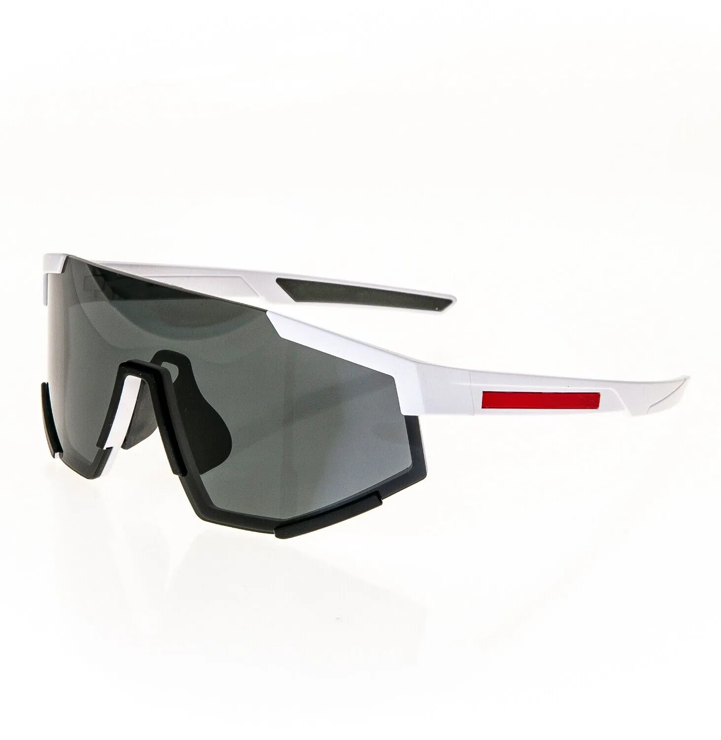 مصمم أزياء درع نظارة شمسية بيضاء شريط أحمر رجالي 04W ركوب الدراجات للرجال أزياء النظارات الشمسية في الهواء الطلق نظارات الجري