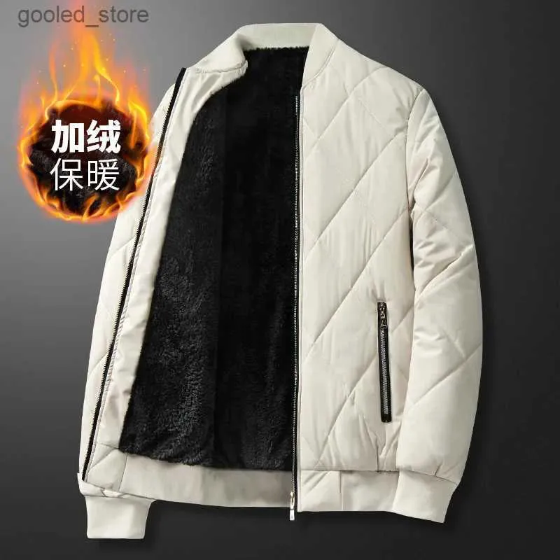 メンズジャケット冬のフリースジャケットメン2023新しい暖かい厚いスタンドカラーコート男性ボンバージャケット韓国ファッション屋外風のアウトウェアメンQ231109