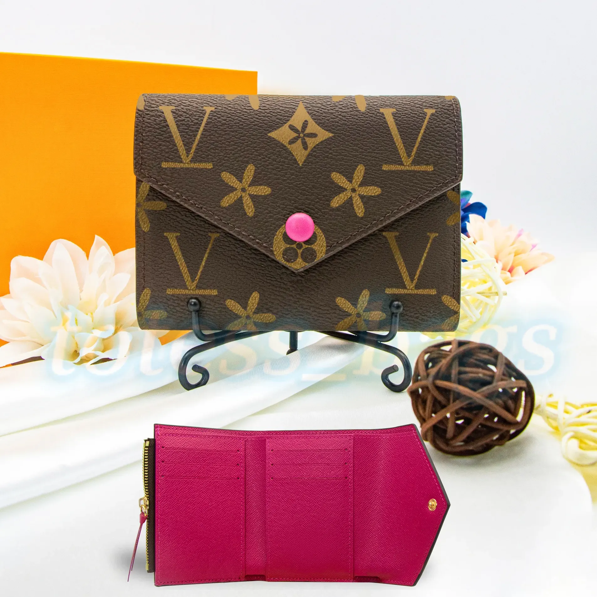 Hochwertige Geldbörsentasche Braune Blume Rosalie Victorine Geldbörse Luxus Damen Schlüsselgeldbörse M41938 Kartenhalter Schlüsselanhänger Mann Designer Geldbörsen Schlüsseltasche CardHolder