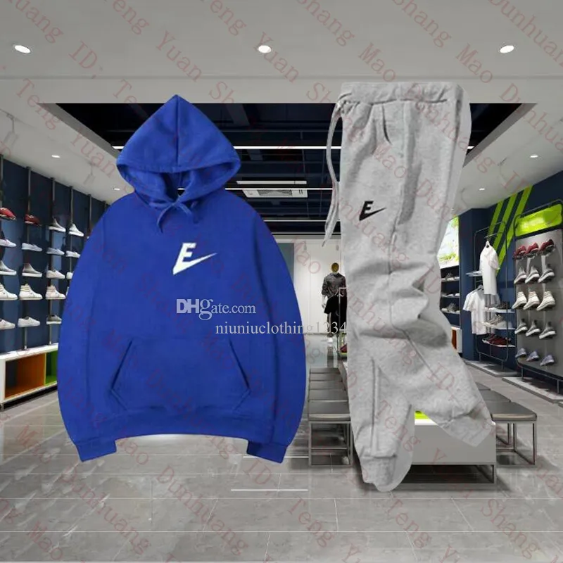 Tute Uomo Donna Verde Set Primavera Autunno Inverno Felpe con cappuccio Pantaloni Set da 2 pezzi Felpa da corsa Felpa da uomo di marca Sport Jogging Pantaloni sportivi Tuta da uomo