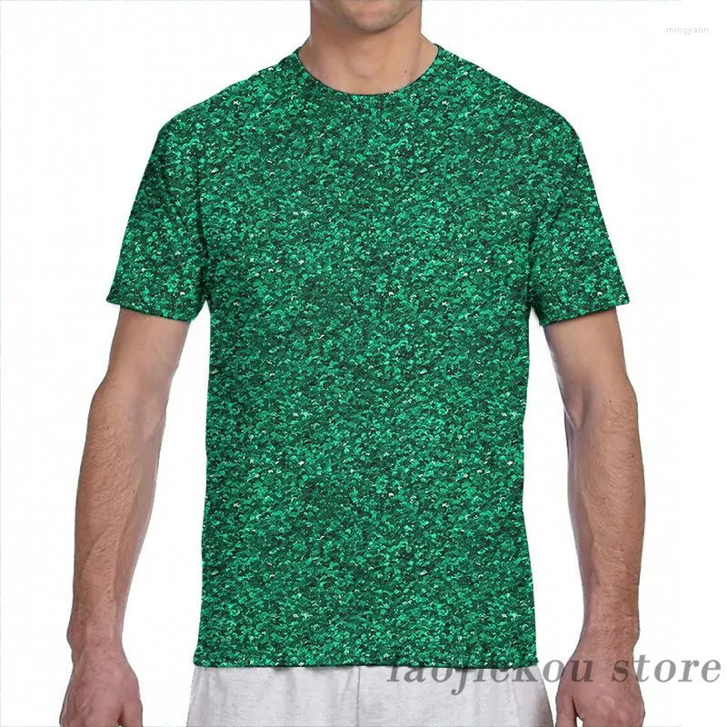 Women's T Shirts Green Glitter Pattern Men T-Shirt Women All Over Print Fashion Girl Shirt Boy Tops Tees Short Sleeve Tshirts