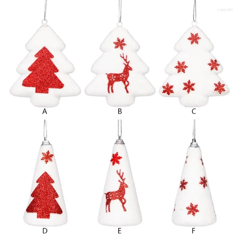 Décoration de fête Super abordable 3 pièces ornements d'arbre de Noël pendentif boule mousse flocage