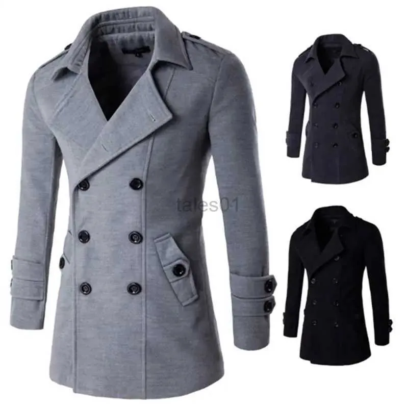 Giacche da uomo Drop shipping Uomo Trench stile britannico Cappotto da uomo Trench lungo Masculino Abbigliamento maschile Classico doppio petto Soprabitozln231108