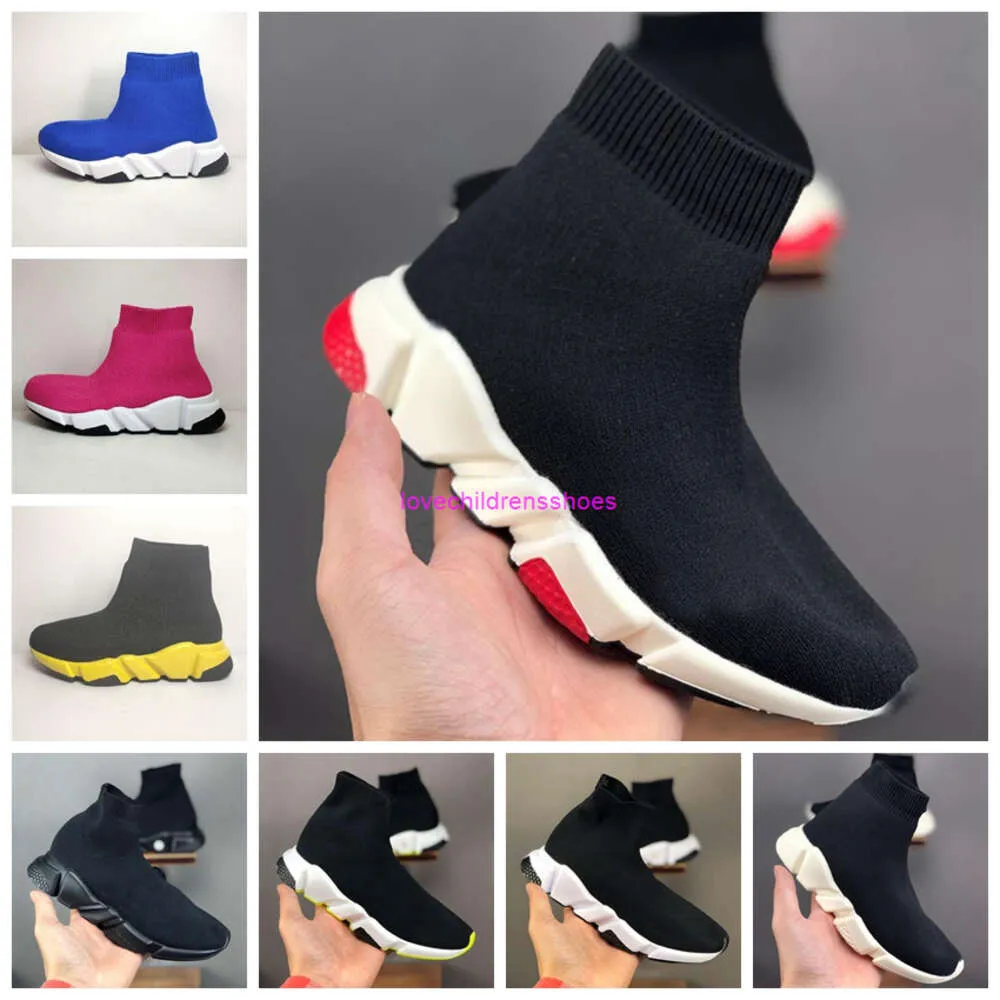 Designer crianças sapatos meninos meninas meia sapatos casuais tênis sapato esportivo novo paris criança triplo-s luz respirável preto e branco clássico rosa verde lento ao ar livre 28-35