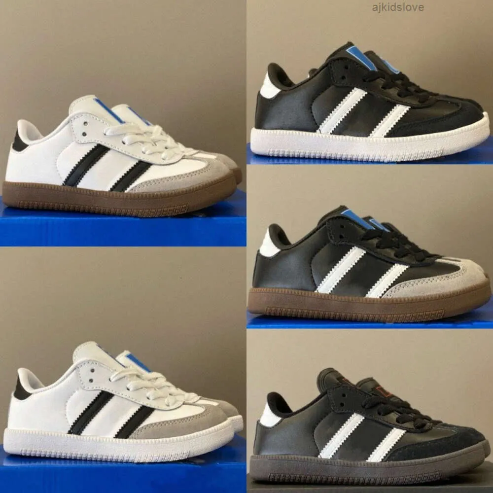 Crianças sapatos casuais sambas correndo meninos tênis vegans gazelas crianças juventude grande criança goma sapato crianças preshcool corredor treinadores preto branco meninas cl g1ya # 23