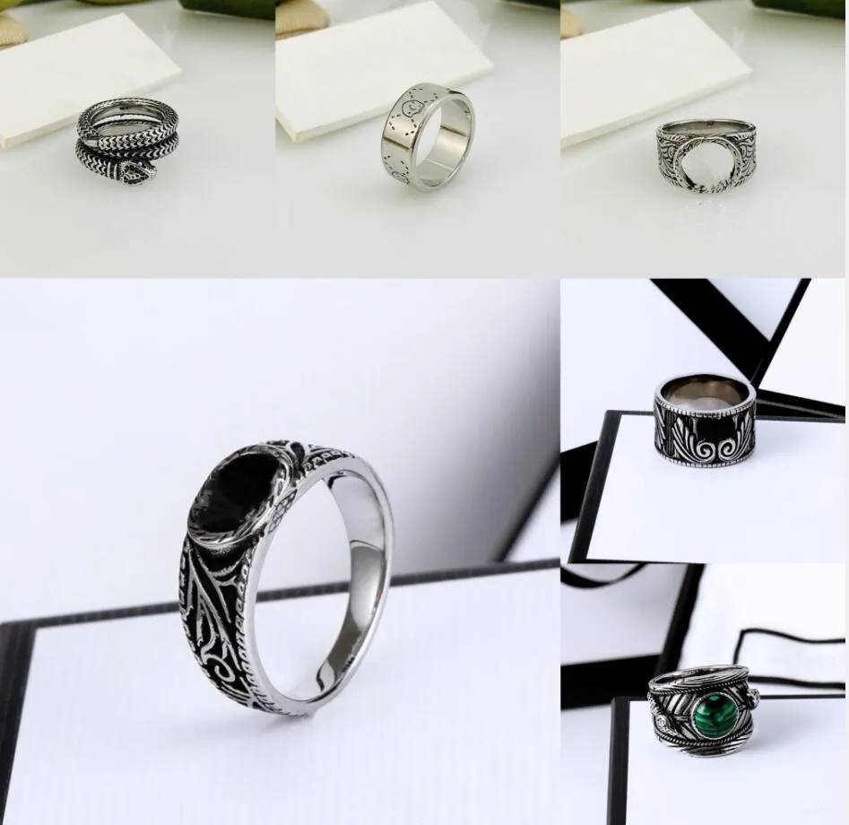 Męskie damskie pierścionki retro Projektant Podwójne litery Pierścionki ze stali tytanowej Luksusowa stal nierdzewna Unisex Mężczyzna Kuba Moda Pary Pierścień Biżuteria Akcesoria