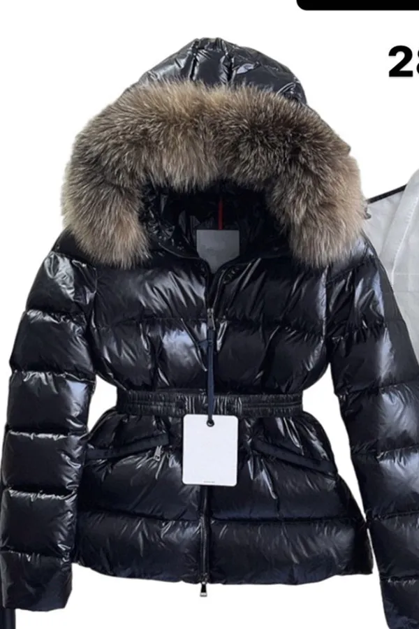 2023 Autumn Winter Women's White Duck Down Parkas Jackets dragkedja Striped Woman's Slim Short Coats MK23045