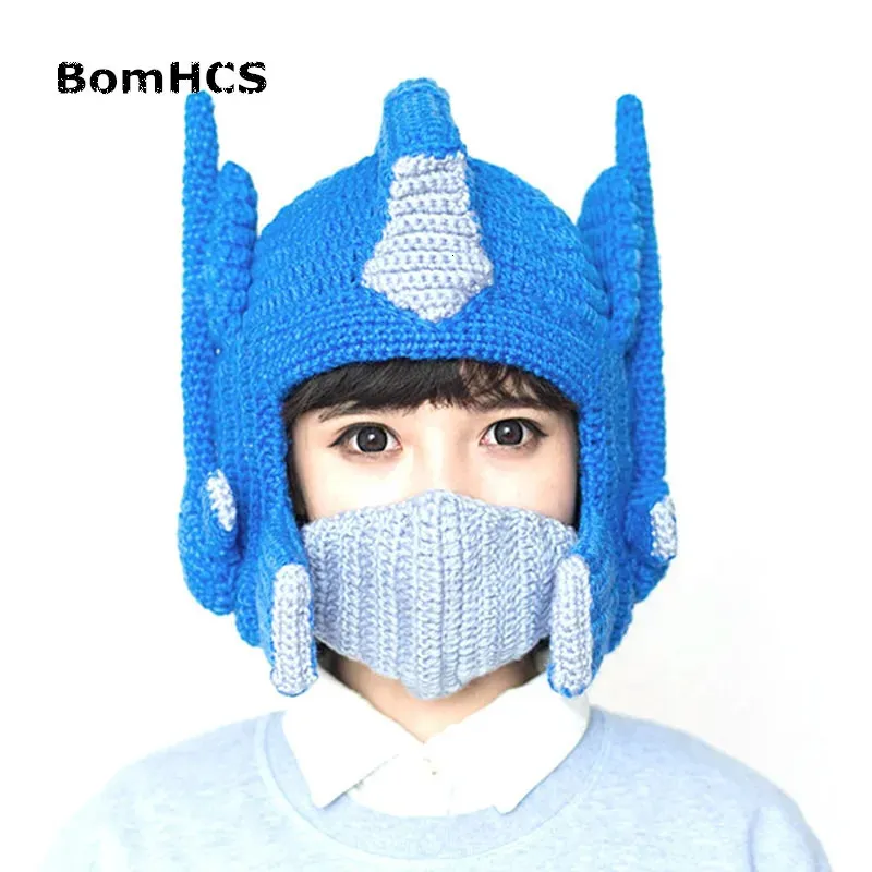 Berretti Cappelli BomHCS Cool Funny Casco Beanie Inverno caldo 100% fatto a mano Cappelli lavorati a maglia Movie Periferia S per bambino L per adulto 231108