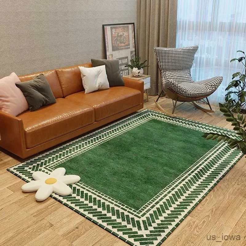 Carpets Green sense of crystal velvet living room carpet modern simple sofa coffee bedroom large area absorbent non-slip mat