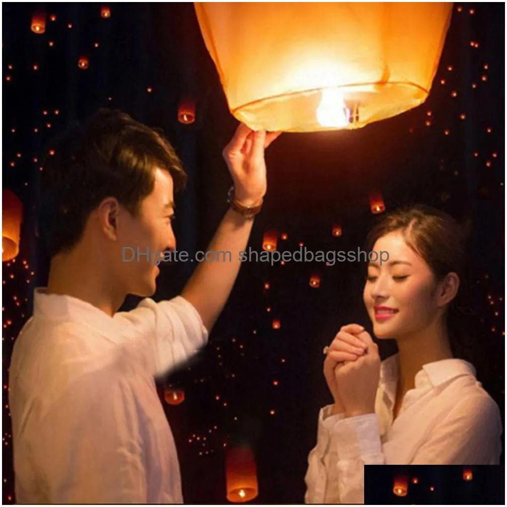 Christmas Decorations 10Pcs/Set Flying Lantern Sky Ing Paper Lanterns Diy Chinese Lamp For Christmas Party Wedding Decoration 201127 D Dh4V6