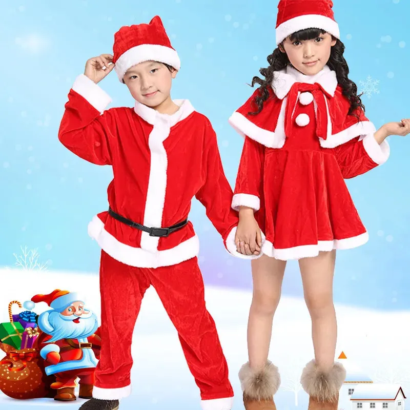 Clothing Sets Kids Christmas Sets Boys Girls Santa Claus Suit Children's Carnival Party Outfit Baby Xmas Top Pants 2psc Suit for 1-12 years 231108