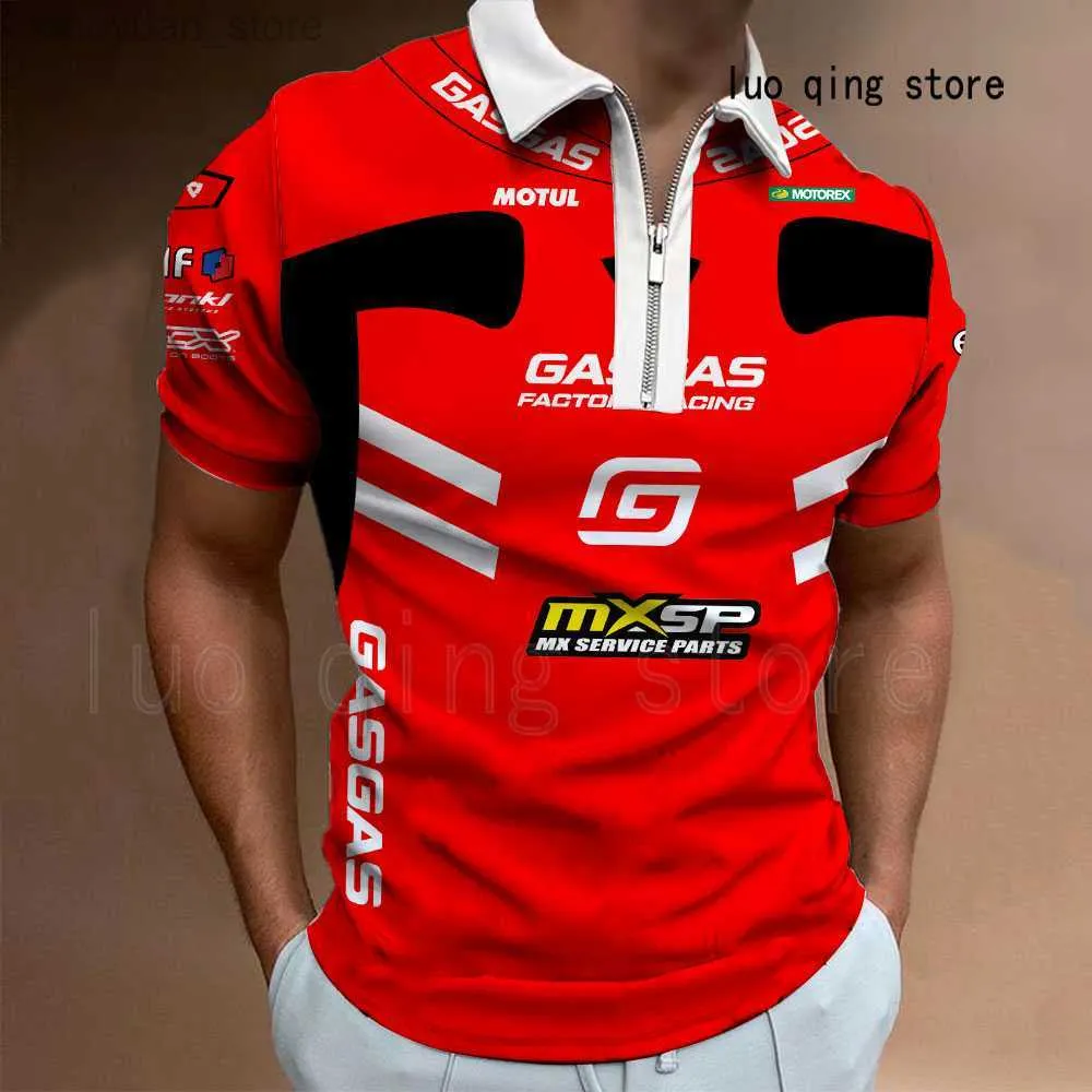 Men's T-Shirts New Outdoor Extreme Sports Crosscountry Motorcycle Lovers Fashion GASGAS Men's Super Large Polo Shirt Breathable Cycling Clothes M230408