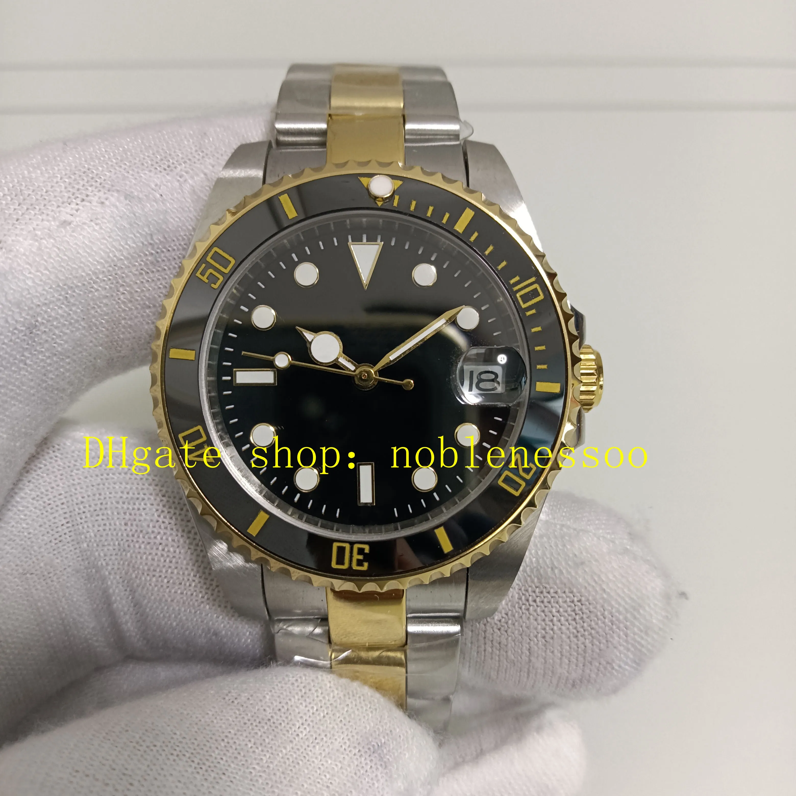 7 Estilo Foto Real Mulheres Relógios Automáticos Senhoras 36mm 116610 Data Preto Cerâmica Dois Tons Ouro 116613 Aço Azul Mostrador Pulseira Fecho Dobrável Relógio Feminino Esportivo