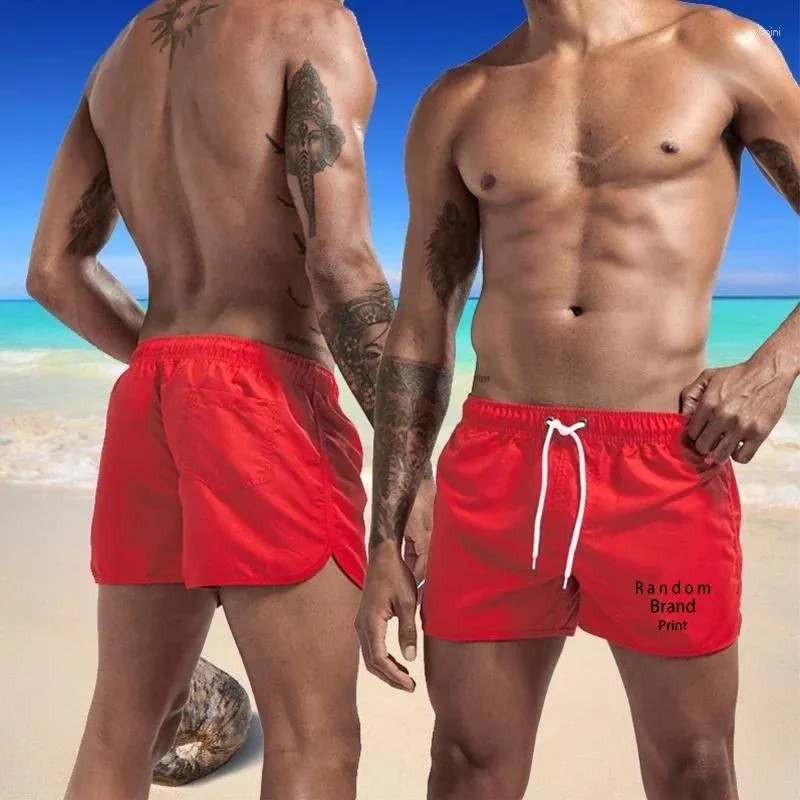 Erkek Şort Erkek Rastgele Desen Baskı Plaj Trunks Yaz Gizemi Marka Yüzme Erkekler Mayo Surf Boxer Kısa Pantolon