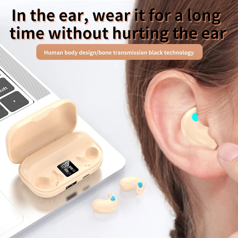 Auricolari per il sonno in-ear Vero wireless invisibile indossando mini auricolari bluetooth 5.3 cuffie ad alta qualità del suono tws aurico