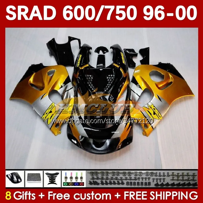 Bodykit voor Suzuki Srad GSXR 750 600 CC GSXR600 GSXR750 1996-2000 168NO.2 GSX-R750 GSXR-600 1996 1997 1998 1998 1999 2000 600cc 750cc 96 97 98 98 99 00 Moto Golden glossy