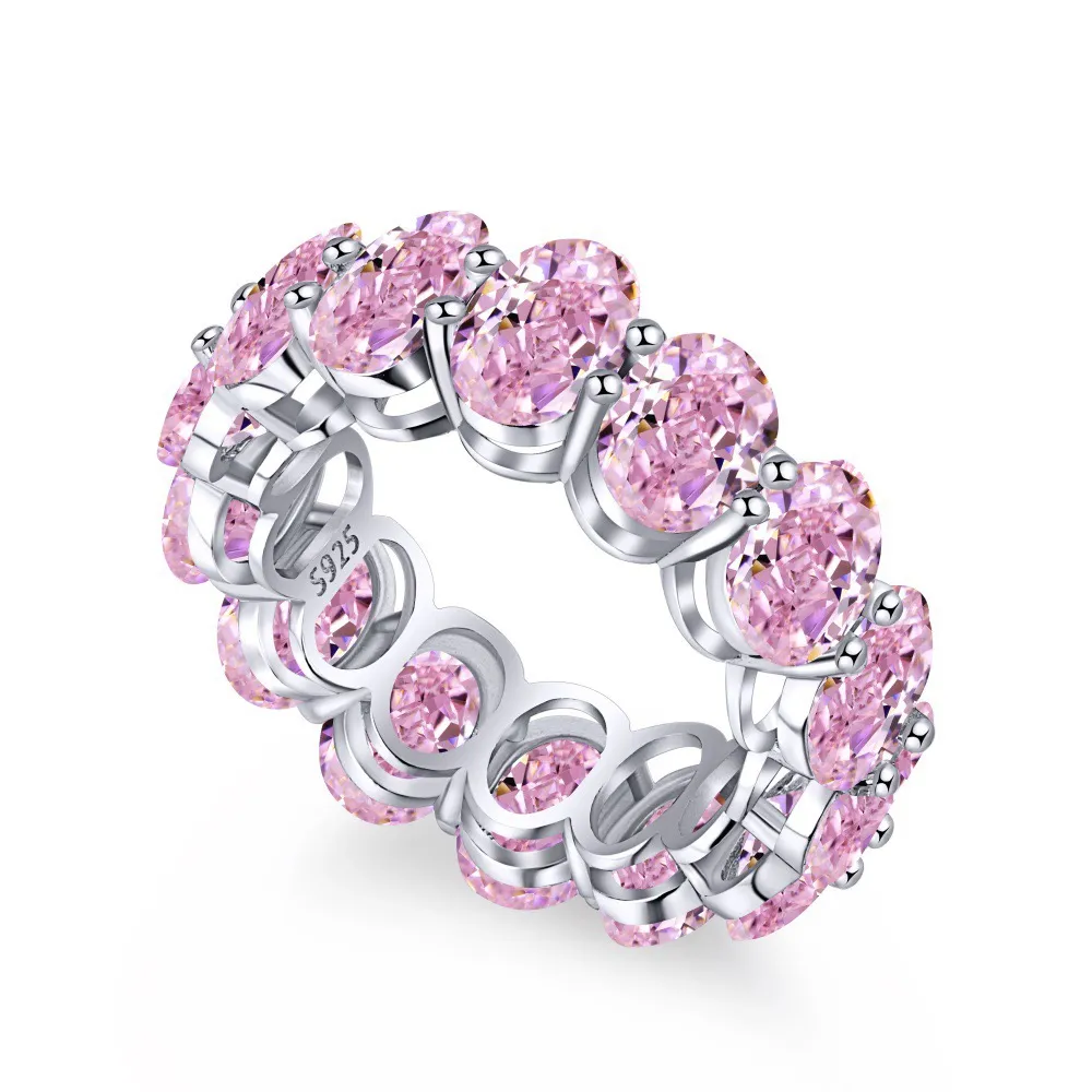 Luxe 925 Sterling Rose Gamme de Mode Zircone Bague Hiny CZ Cristal De Luxe Femmes Bijoux Cadeau Anniversaire Cadeau Saint Valentin Cadeaux De Vacances