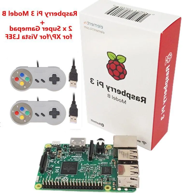 Freeshipping Originale Raspberry pi / pi3 con Wifi Bluetoothal Element14 Rasp berry Pi3 Modello B 2 x Rasp berry PI USB Gamepad Ucmsx