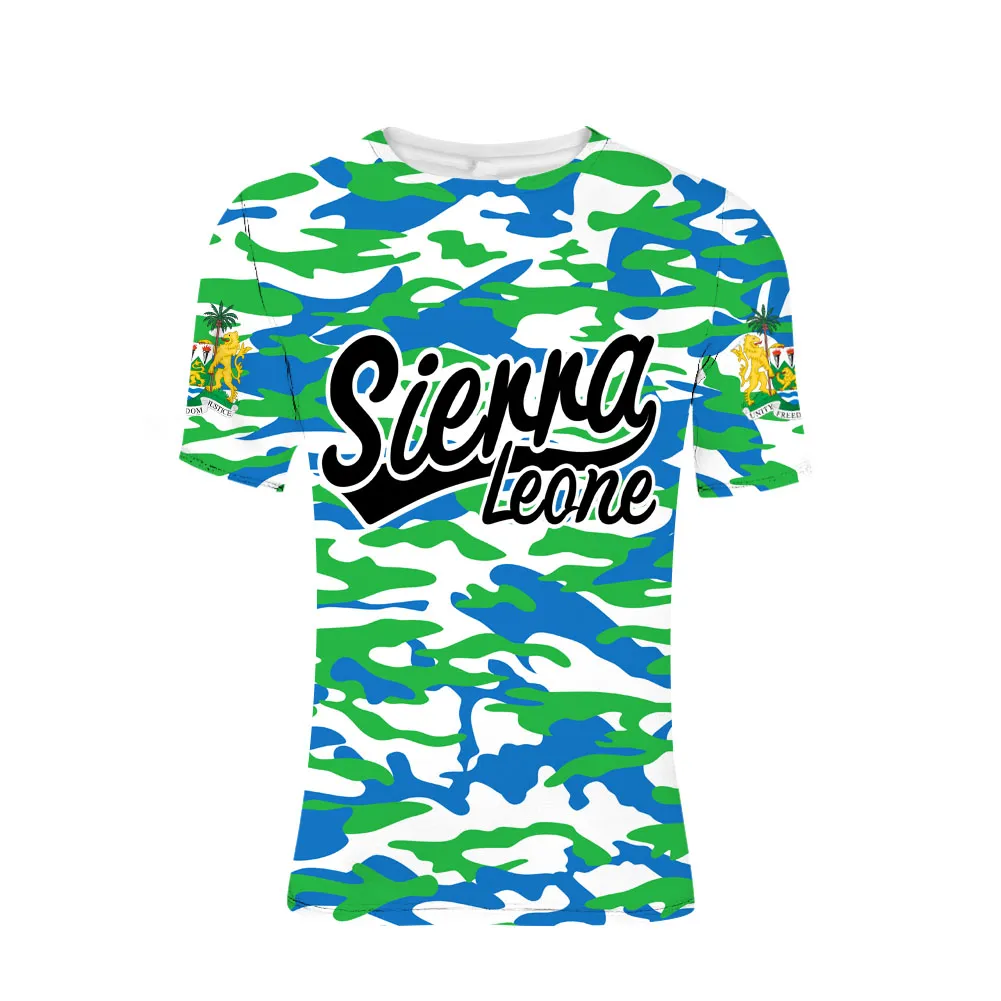 Sierra Leone t-shirt jeunesse bricolage gratuit nom sur mesure numéro drapeau National collège léonais impression Photo Logo texte vêtements