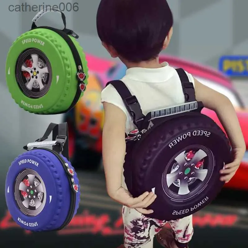 Backpacks Lovely Kids Small Backpack 3D Car Tire Children Schoolbag EVA Wheel Kindergarten Bag Age 3-5 Boy Girl Toddler Kawaii School BagL231108