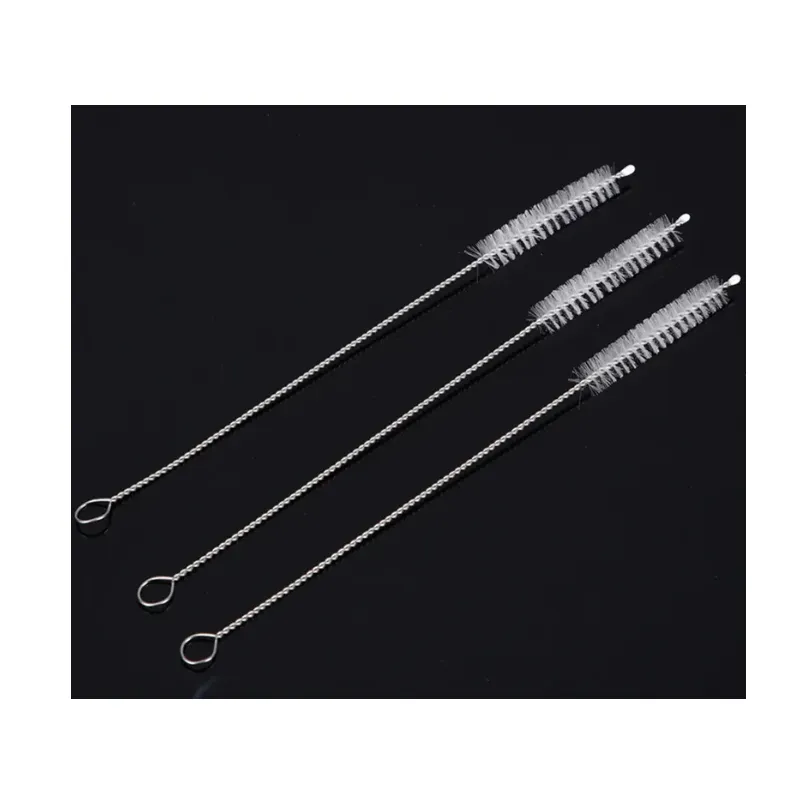 Drinking Straw Cleaning Brush Kit Straw Tube Pipe Cleaner Nylon Stainless Steel Long Handle Cleaning Brushes for Straws