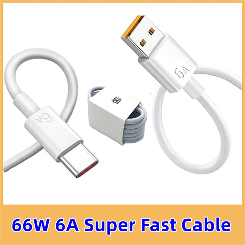 6A 66W USB Type C Super Fast Cable For Huawei Mate 40 50 Xiaomi 11 OPPO R17 samsung X 11 12 Fast Charging USB C Charger Cable Data Cord