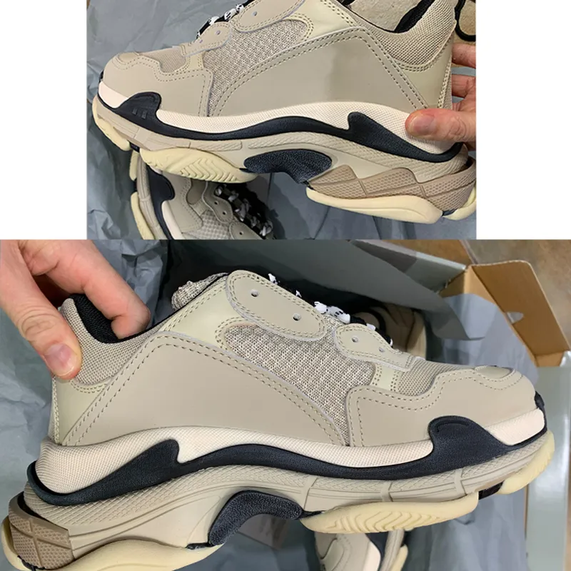 Triple-S 17FW Paris Designer Sneakers Femmes Hommes Marque de luxe Chaussures de sport noir blanc bleu rouge vert Plusieurs couleurs Deux paires de chaussures TAILLE 35-46 Avec boîte d'origine