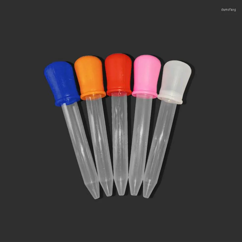 5 pièces/ensemble compte-gouttes en plastique Silicone bébé Pipettes dispositifs alimentation paille avec échelle école laboratoire expérimental Suppli