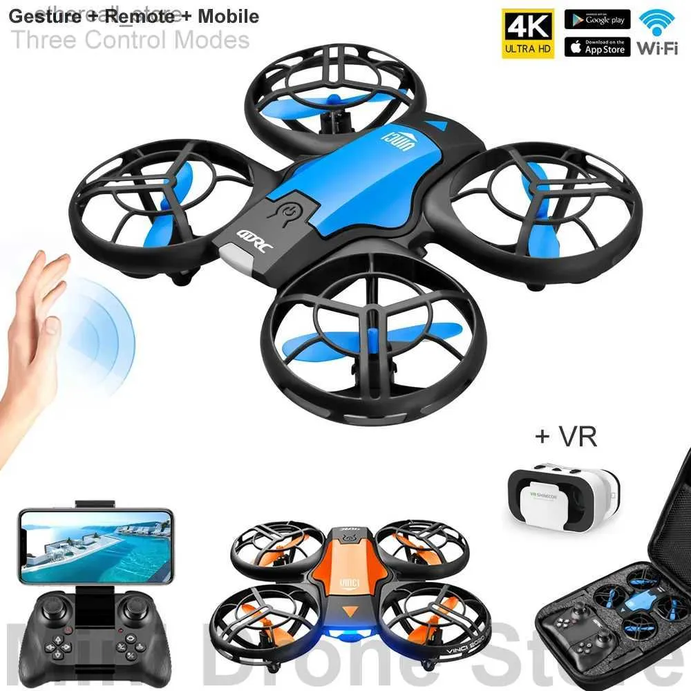 طائرات بدون طيار V8 تحريض VR MINI DRONE 4K HD Aerial Photography RC Helicopters Toy Gifts WiFi FPV Quadcopter with Camera Free Return Q231108