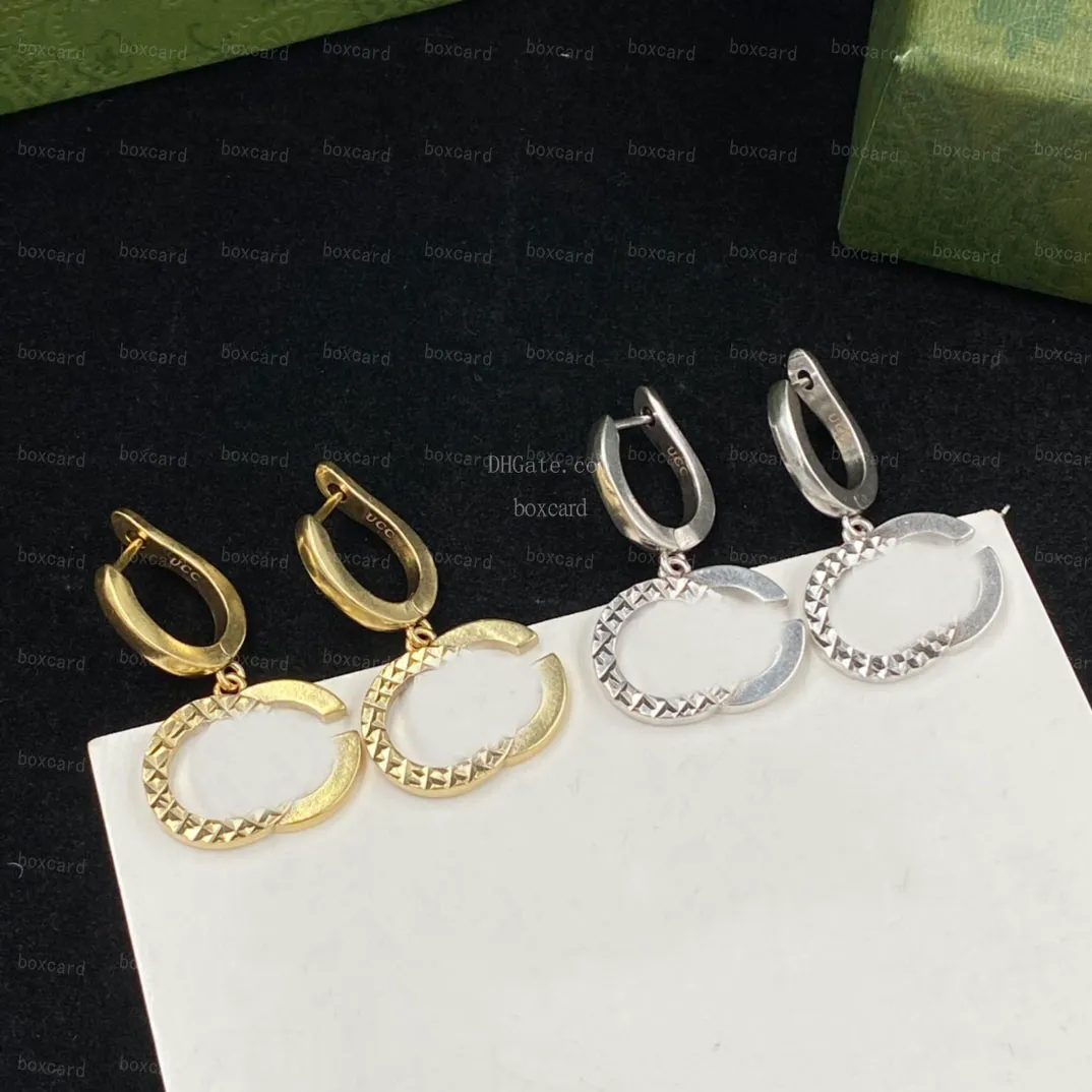 Klassieke sieraden Gouden oorbellen 18K vergulde oorbellen Studs Bandboor Eardrop Dangler met doospakket