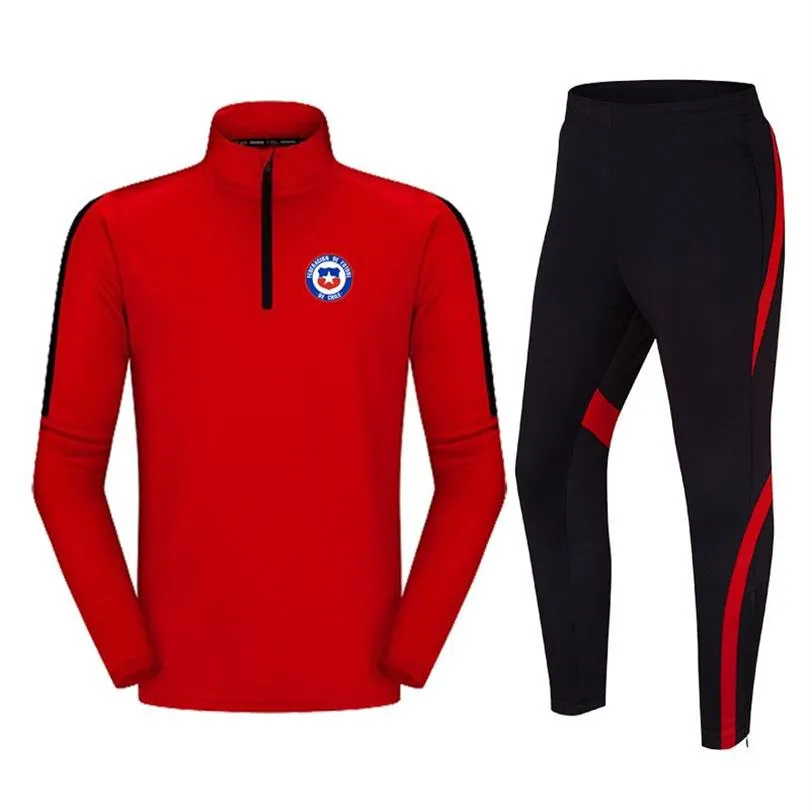 Chile Football Club men's training suit Polyester jacket Outdoor jogging Tracksuits casual and comfortable Soccer suit215G