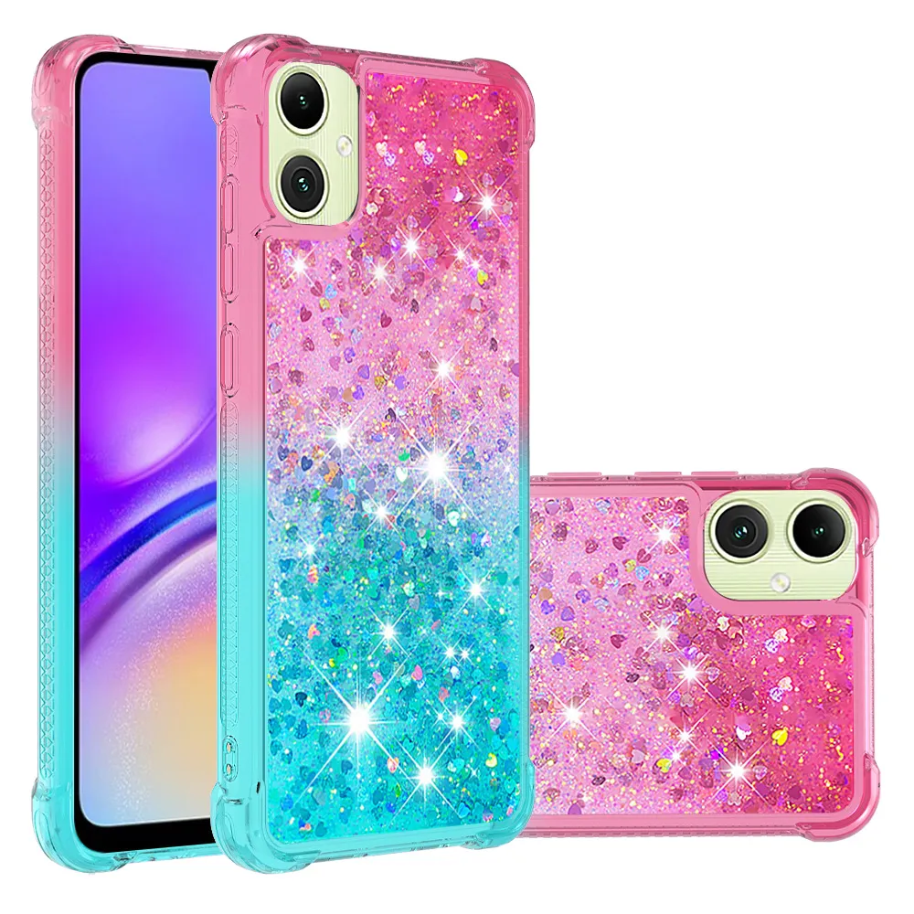 Bling Flowing Two-Tone Quicksand Floating Case Liquid Gradient Glitter Sparkle Soft TPU Cover Shockproof For Google Pixel 9 8 Pro 8A 7A MOTO G 5G Play Power 2024 Pure