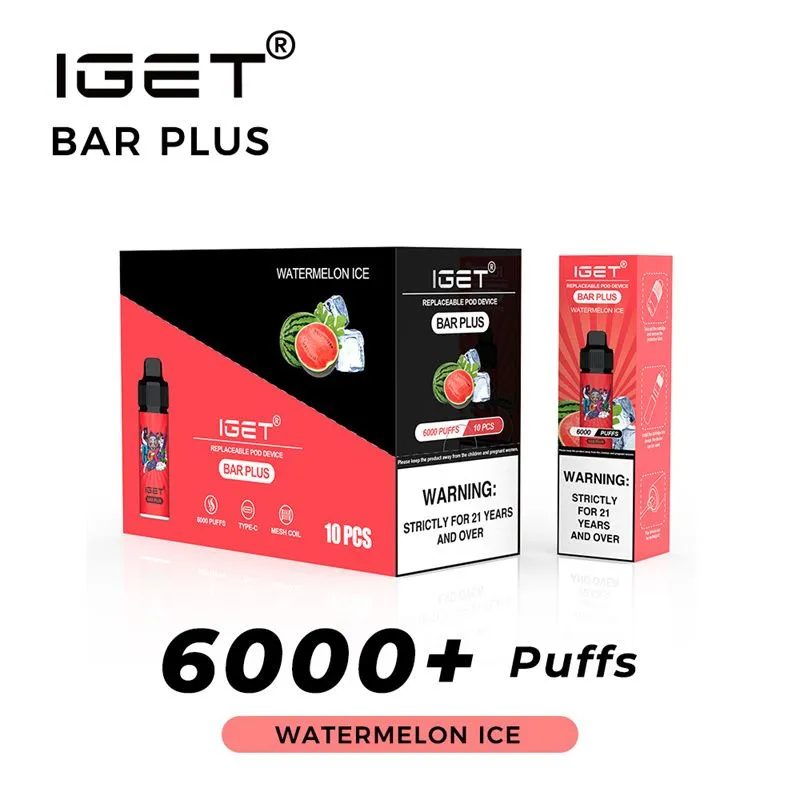 Original IGET Vape Aus Melbourne Bar Plus 6000 Puffs Einweg Vape Mit 13 Geschmacksrichtungen
