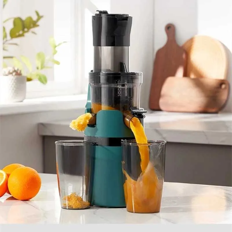 Juicers Large Caliber Slow Juicer Screw Cold Press Extractor Slag Juice Separation Filter-Free Easy Wash Electric Fruit Juicer Machine Z0408