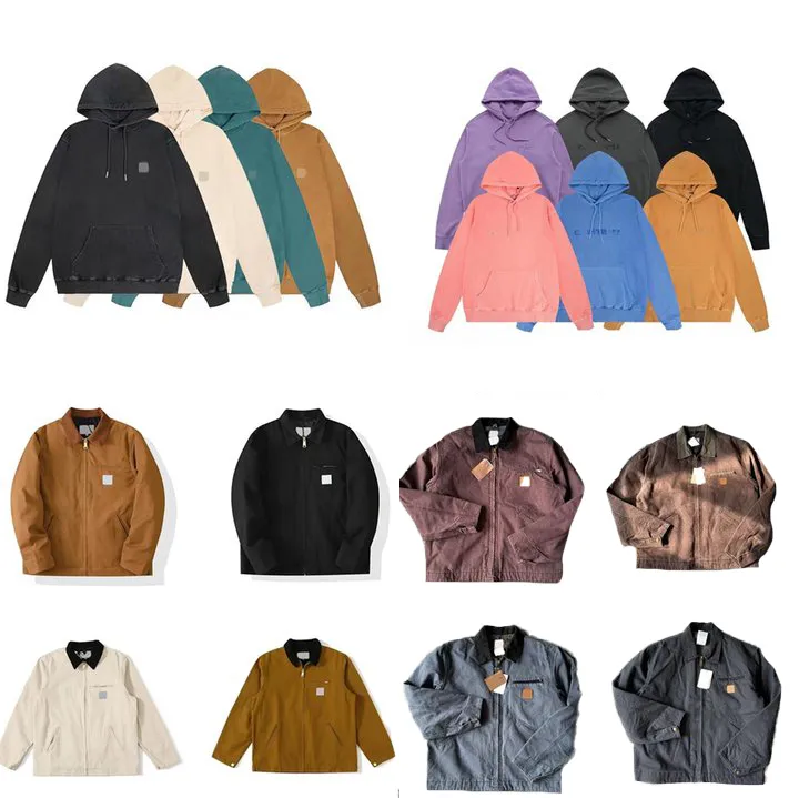 Diseñador Chaquetas para hombre Carhart Sudadera con capucha Abrigo con capucha Cuello de solapa Ropa de lana Carharttlys Outwear con capucha Abrigos acolchados Hip Hop Pantalones largos Pantalones